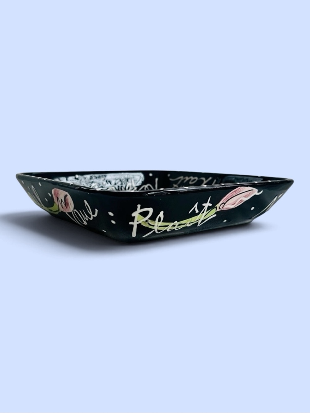 VTG Joanne Delomba for Lotus Hand-Painted Pop‎ Art Ceramic Square Serving Bowl - Picture 2 of 8